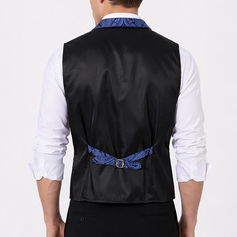Gilet da uomo in ciniglia stile gotico con motivo floreale jacquard vittoriano, elegante e formale. - image 3