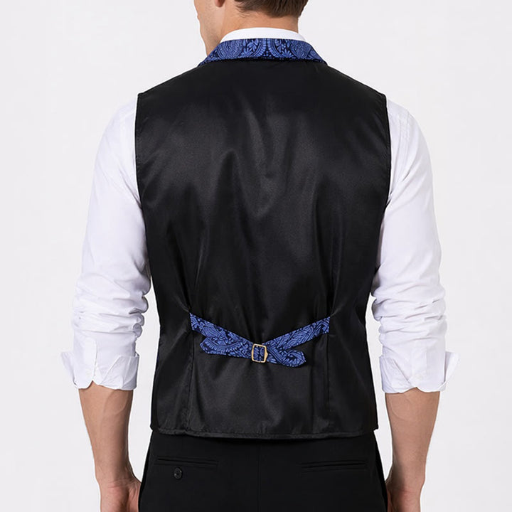 Gilet da uomo in ciniglia stile gotico con motivo floreale jacquard vittoriano, elegante e formale. - image 3