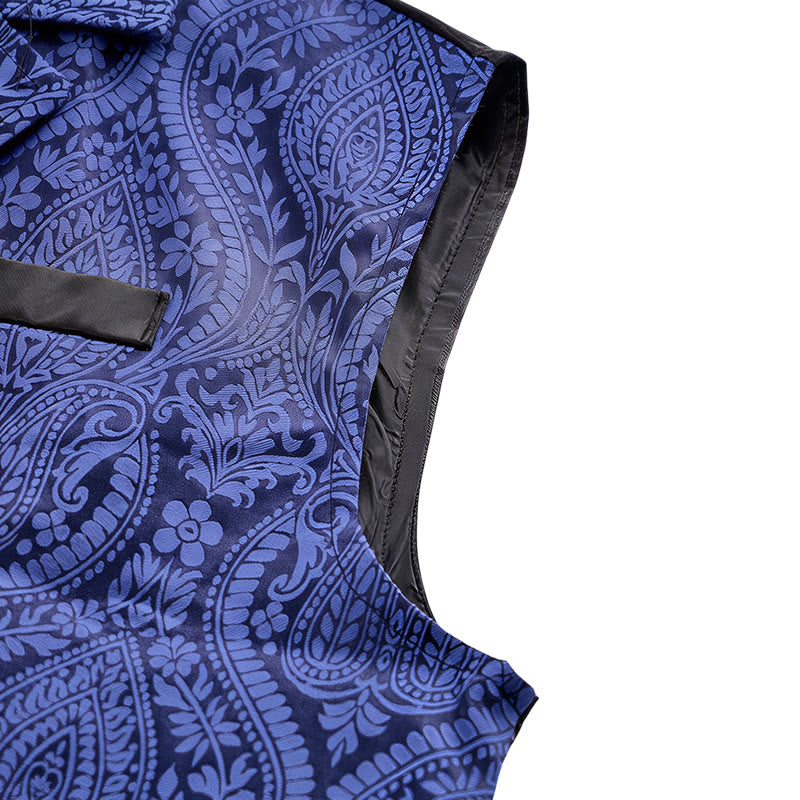 Gilet da uomo in ciniglia stile gotico con motivo floreale jacquard vittoriano, elegante e formale. - image 7