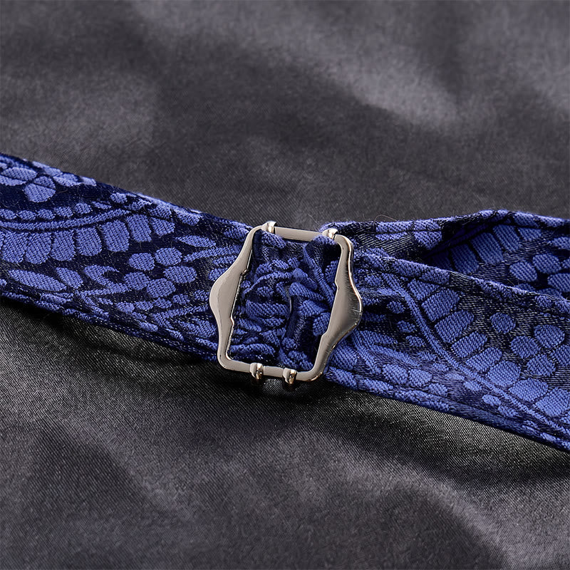 Gilet da uomo in ciniglia stile gotico con motivo floreale jacquard vittoriano, elegante e formale. - image 9