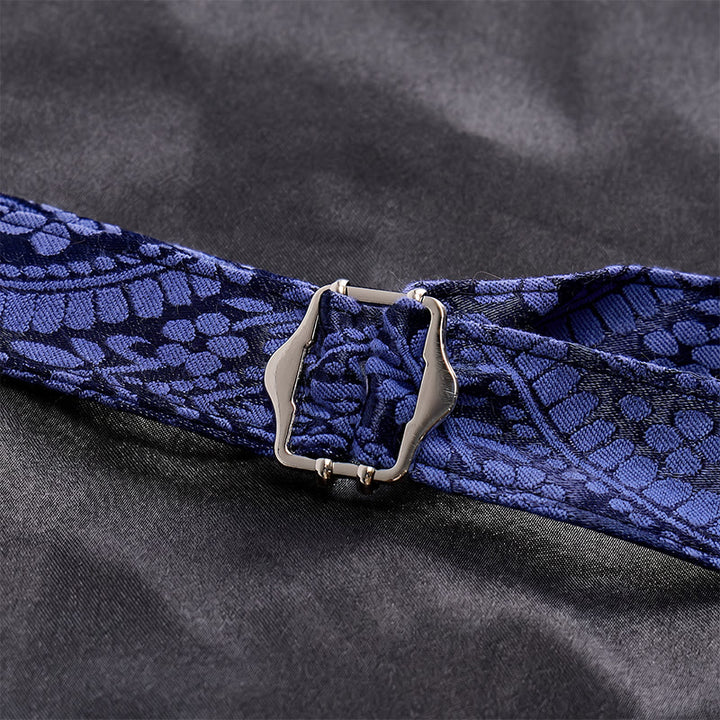 Gilet da uomo in ciniglia stile gotico con motivo floreale jacquard vittoriano, elegante e formale. - image 9