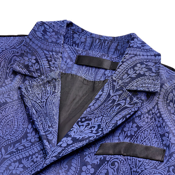 Gilet da uomo in ciniglia stile gotico con motivo floreale jacquard vittoriano, elegante e formale. - image 6