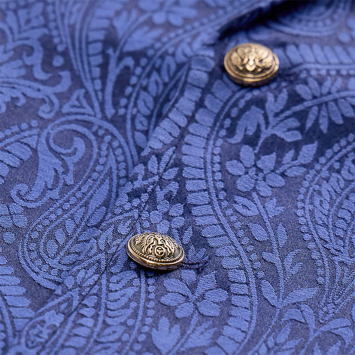 Gilet da uomo in ciniglia stile gotico con motivo floreale jacquard vittoriano, elegante e formale. - image 8