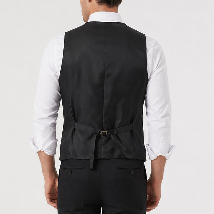 Completo da uomo composto da 2 pezzi: gilet da festa con paillettes dorate e glitter e papillon. - image 2