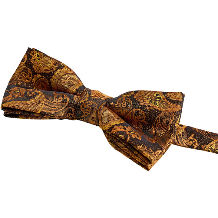 Completo da uomo composto da 2 pezzi: gilet da abito formale color kaki rustico con papillon a fantasia paisley. - image 4