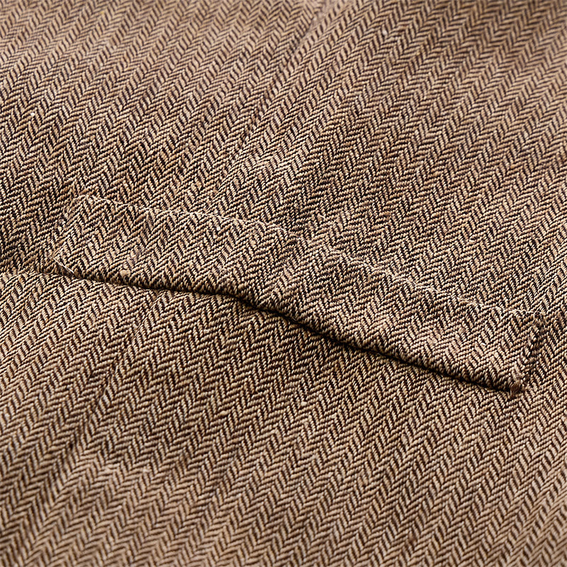 Completo da uomo composto da 2 pezzi: gilet da abito formale color kaki rustico con papillon a fantasia paisley. - image 7