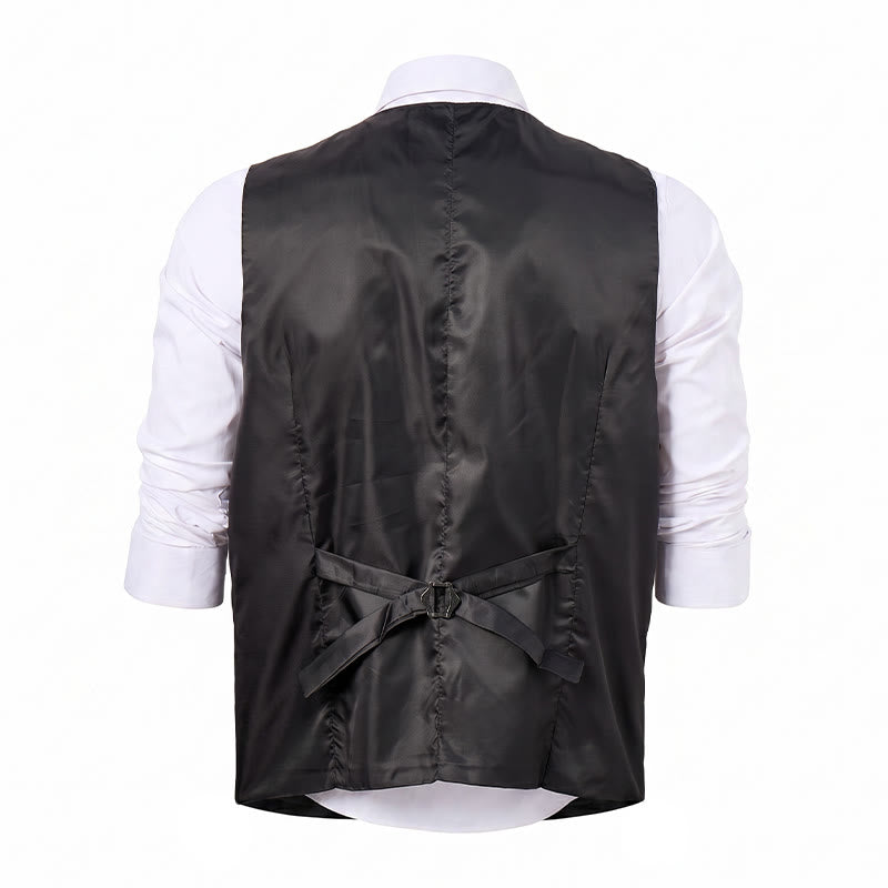 Completo da uomo in 2 pezzi, grigio antracite, con gilet e papillon a fantasia paisley. - image 10