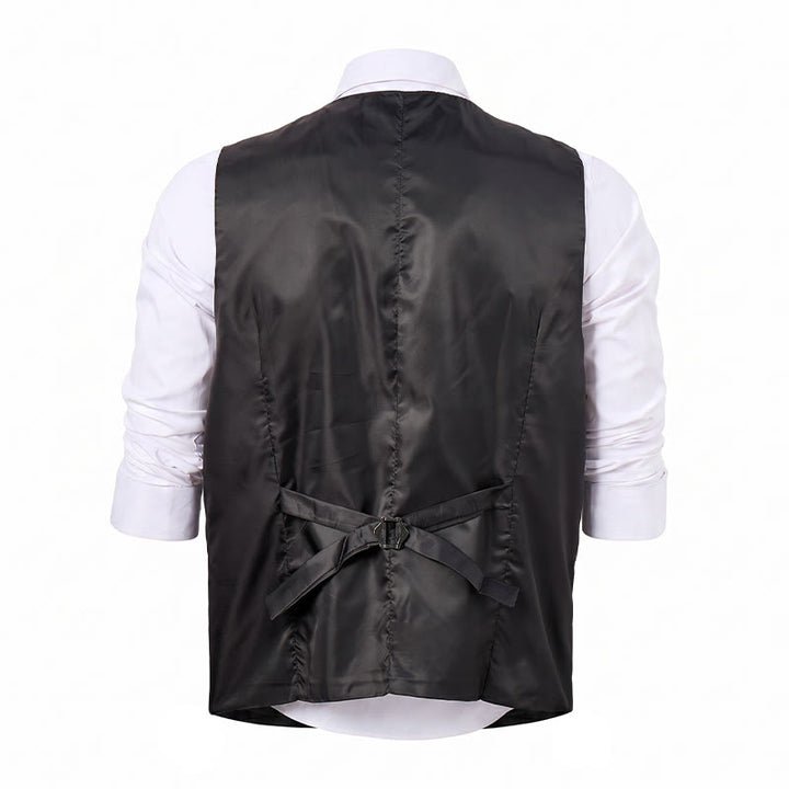Completo da uomo in 2 pezzi, grigio antracite, con gilet e papillon a fantasia paisley. - image 10