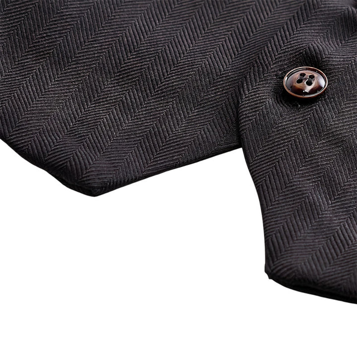 Completo da uomo in 2 pezzi, grigio antracite, con gilet e papillon a fantasia paisley. - image 7