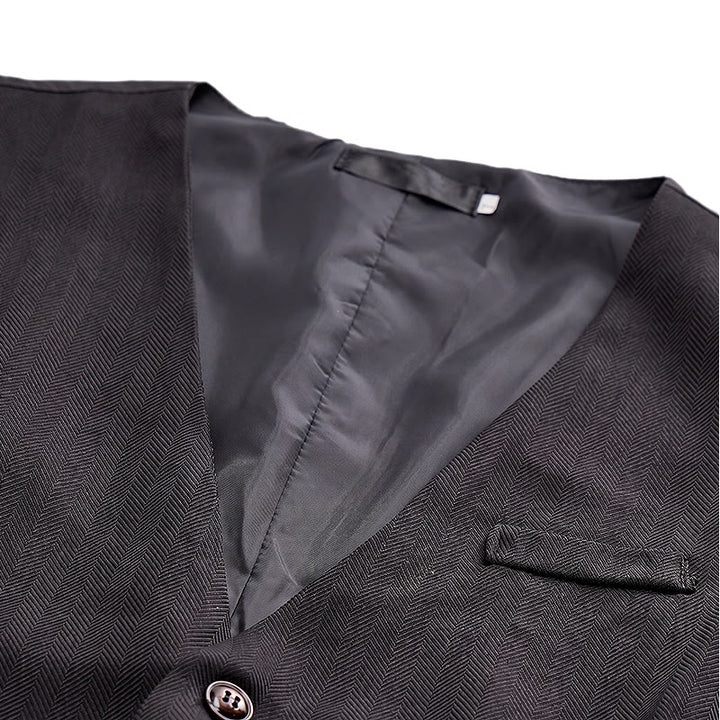 Completo da uomo in 2 pezzi, grigio antracite, con gilet e papillon a fantasia paisley. - image 5