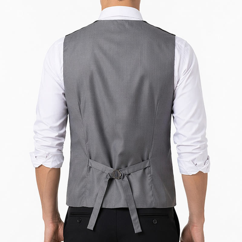 Gilet da uomo moderno con scollo a V e cerniera asimmetrica - image 3
