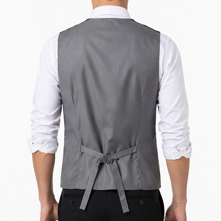 Gilet da uomo moderno con scollo a V e cerniera asimmetrica - image 3