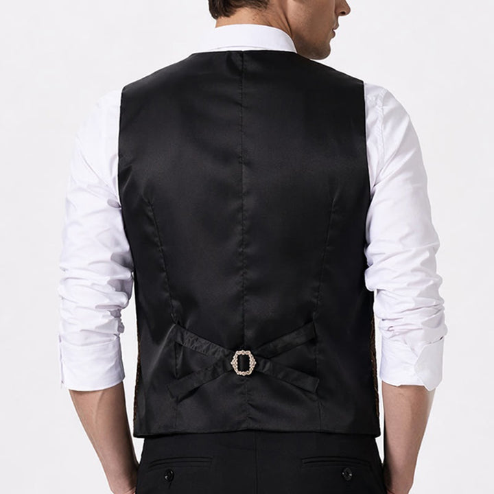 Gilet da uomo in stile urbano bicolore con design a strati effetto finto - image 3