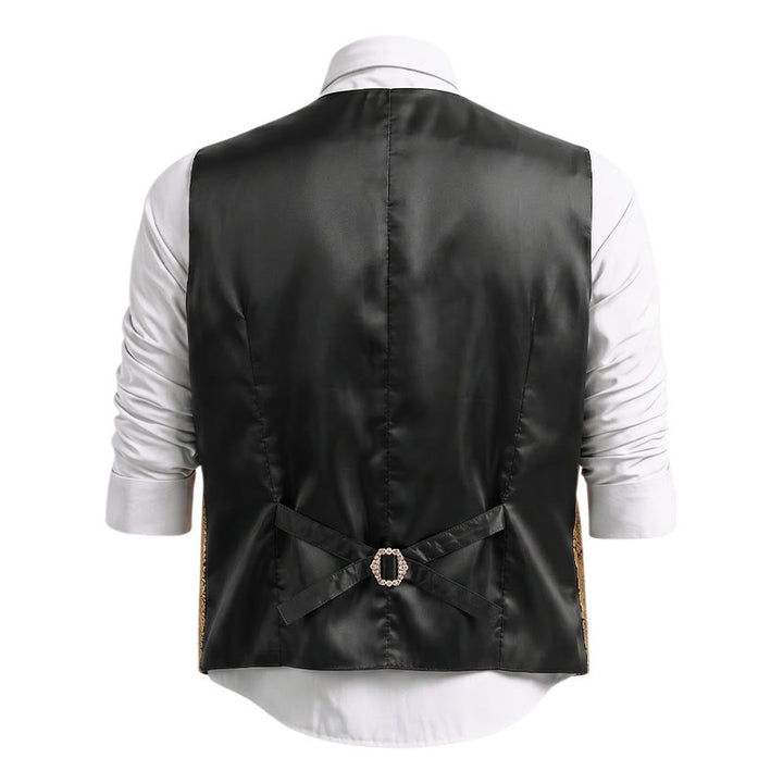 Gilet da uomo in stile urbano bicolore con design a strati effetto finto - image 11