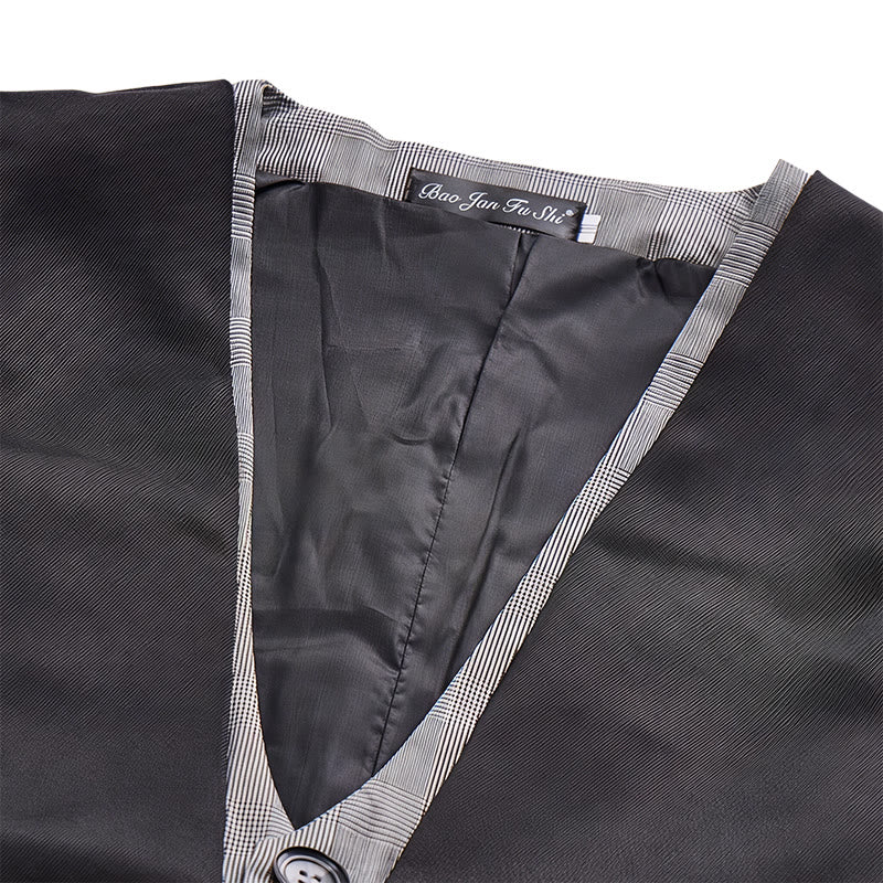 Gilet da uomo in stile urbano bicolore con design a strati effetto finto - image 5