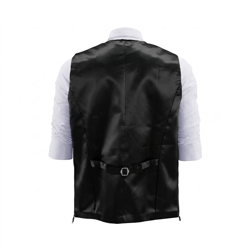 Gilet da uomo in jacquard con stampa paisley floreale e papillon. - image 17