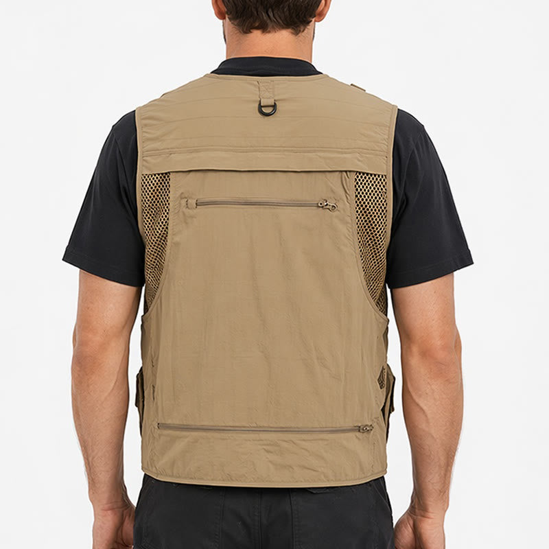 Gilet da pesca multiuso leggero con fodera in rete e tasche multiple. - image 2