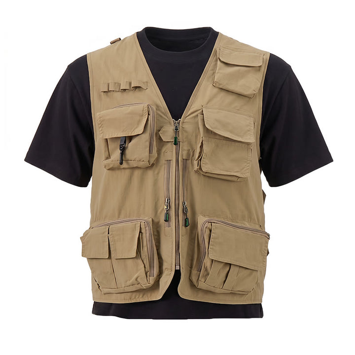 Gilet da pesca multiuso leggero con fodera in rete e tasche multiple. - image 12