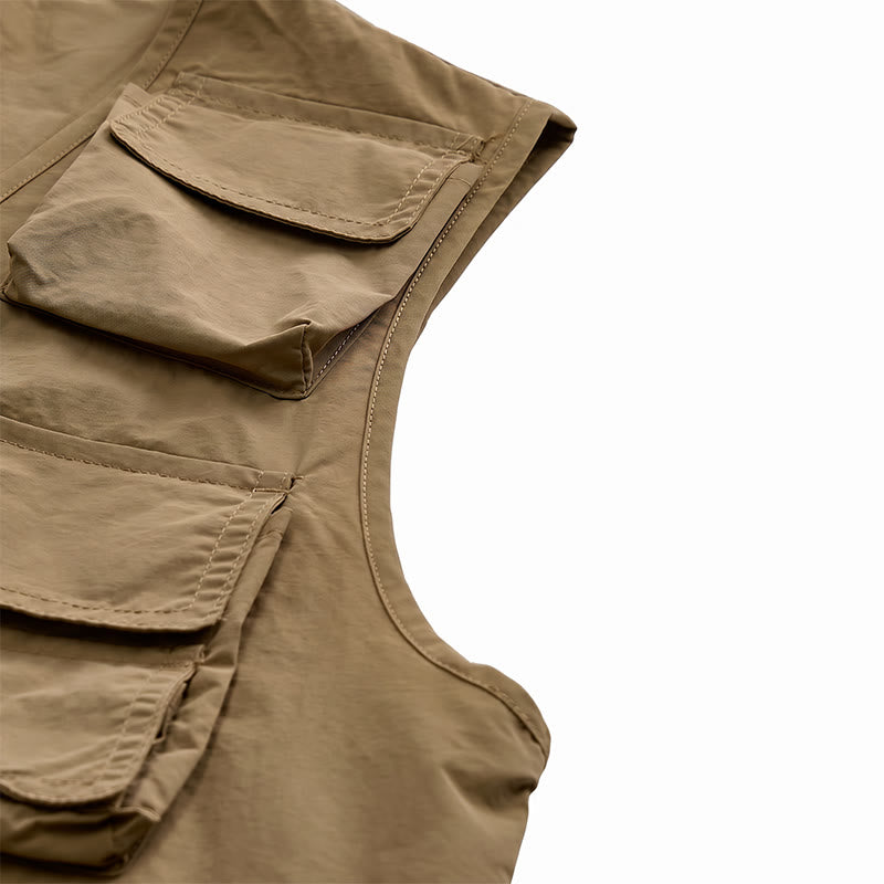 Gilet da pesca multiuso leggero con fodera in rete e tasche multiple. - image 11