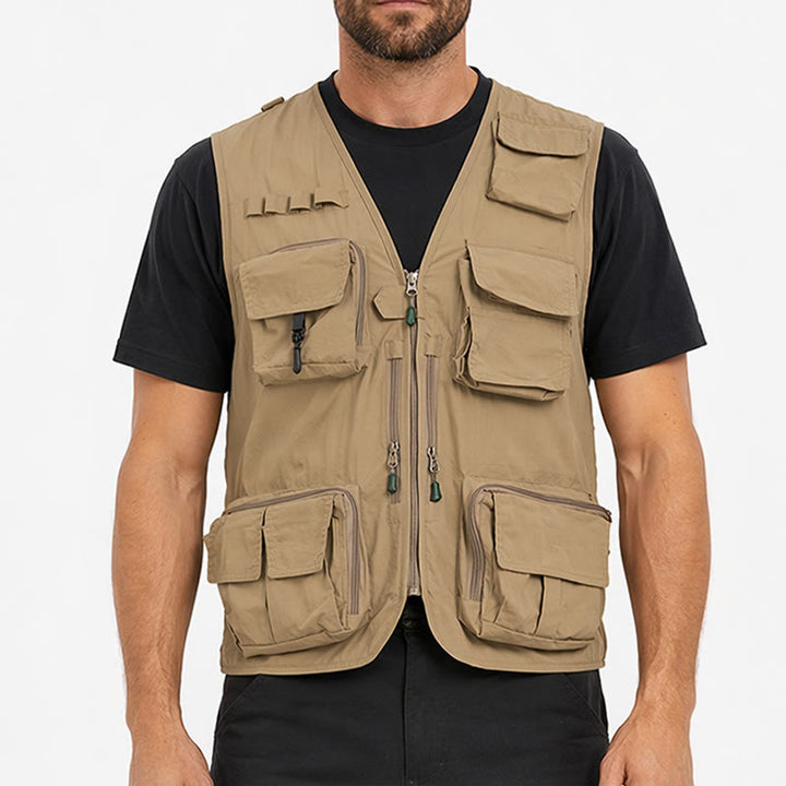 Gilet da pesca multiuso leggero con fodera in rete e tasche multiple. - image 1