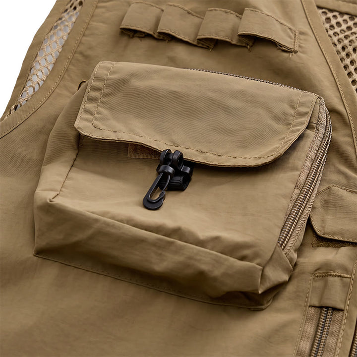 Gilet da pesca multiuso leggero con fodera in rete e tasche multiple. - image 8