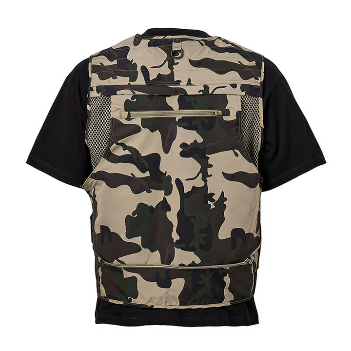 Gilet mimetico da caccia, multitasche, leggero, foderato in rete. - image 10
