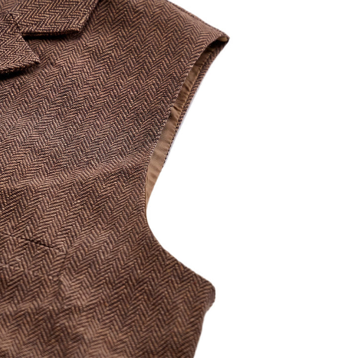 Gilet da abito da uomo a spina di pesce con catena decorativa - image 18