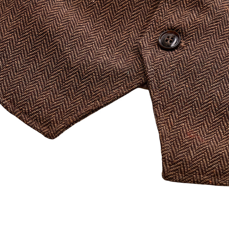 Gilet da abito da uomo a spina di pesce con catena decorativa - image 20
