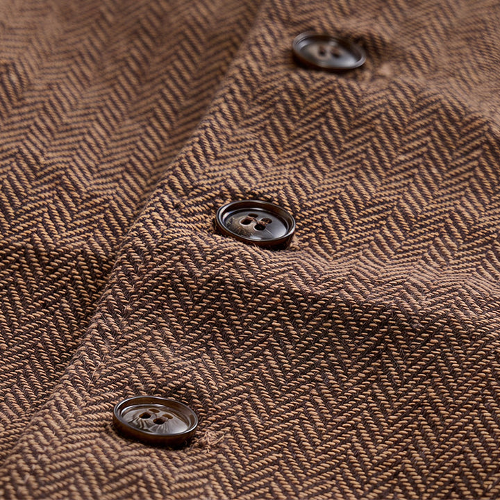Gilet da abito da uomo a spina di pesce con catena decorativa - image 19