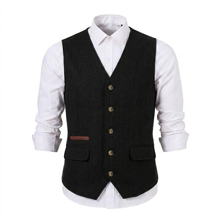 Gilet da uomo in tessuto a spina di pesce, spesso e casual, in stile britannico. - image 28