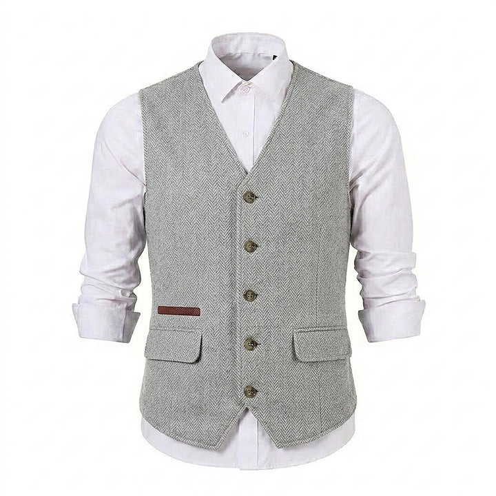 Gilet da uomo in tessuto a spina di pesce, spesso e casual, in stile britannico. - image 32