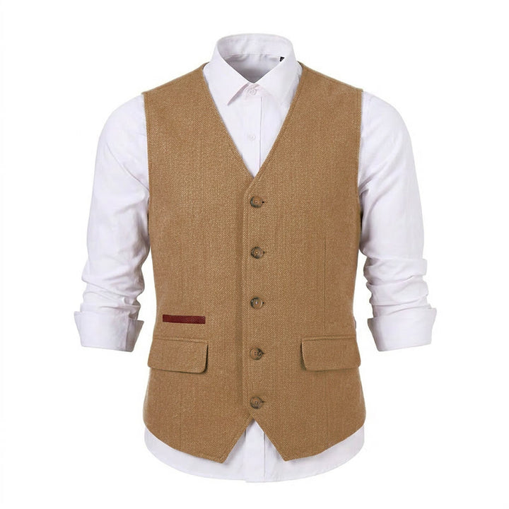 Gilet da uomo in tessuto a spina di pesce, spesso e casual, in stile britannico. - image 26
