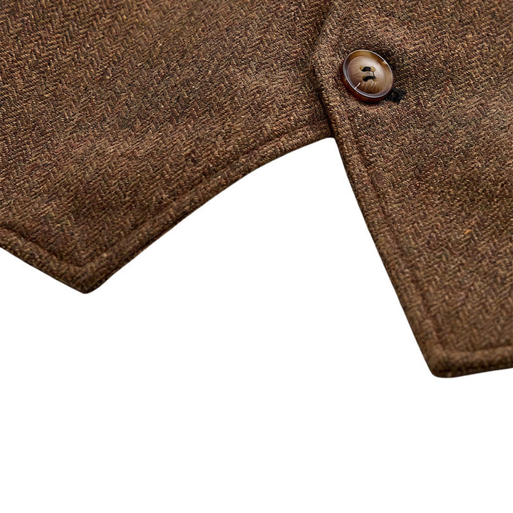 Gilet da uomo in tessuto a spina di pesce, spesso e casual, in stile britannico. - image 21