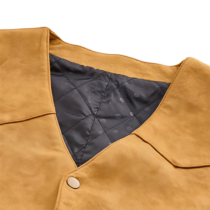 Gilet da uomo casual in stile western effetto camoscio, ideale da indossare a strati. - image 4