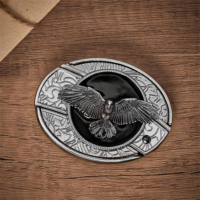 Cintura in pelle con fibbia a coltello pieghevole nascosto Black Freedom Eagle DIY. - image 10