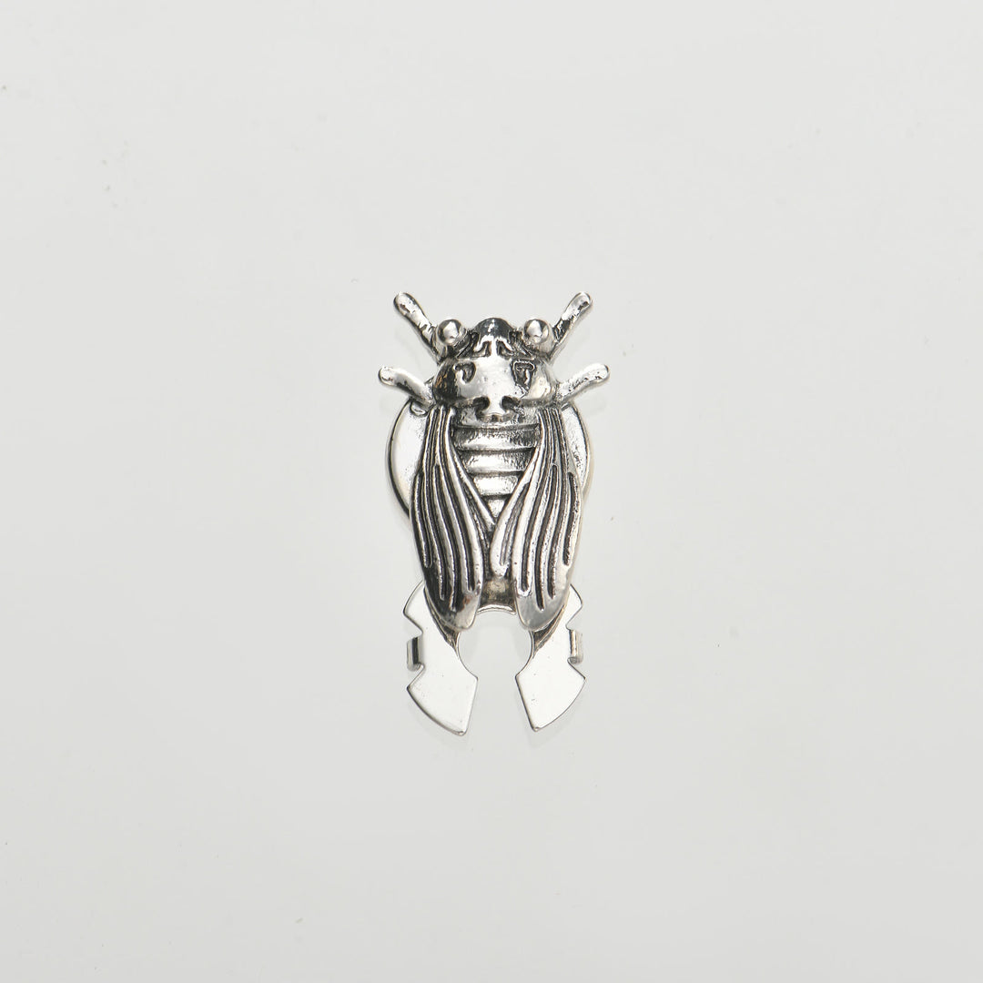 1 paio di copribottoni a scatto per camicia da entomologo a forma di cicala - Argento - Stile n. 1 - image 3