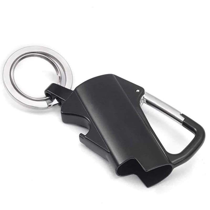 Portachiavi EDC 3 in 1 con moschettone e custodia per accendino - Nero - image 1