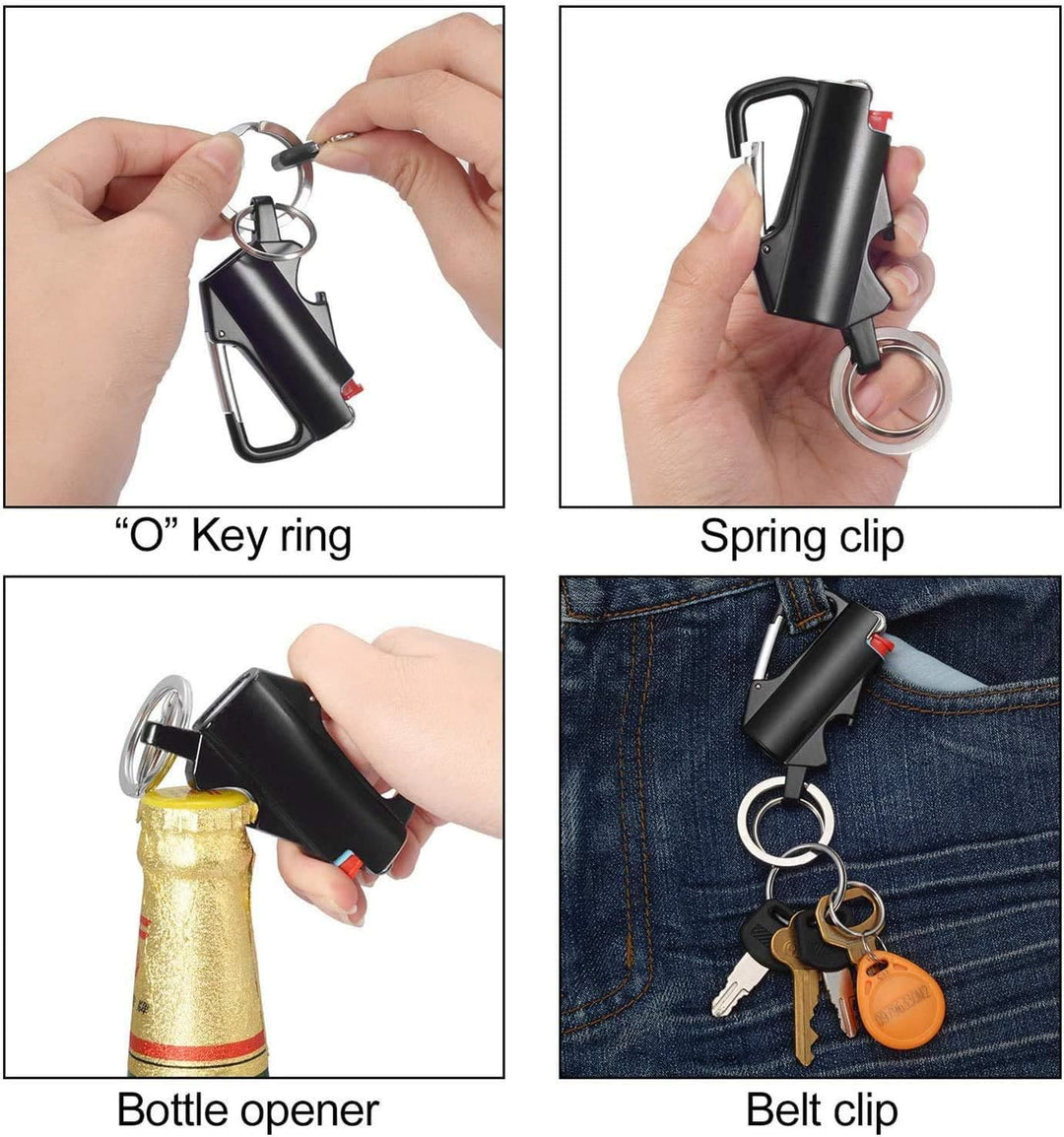 Portachiavi EDC 3 in 1 con moschettone e custodia per accendino - image 2