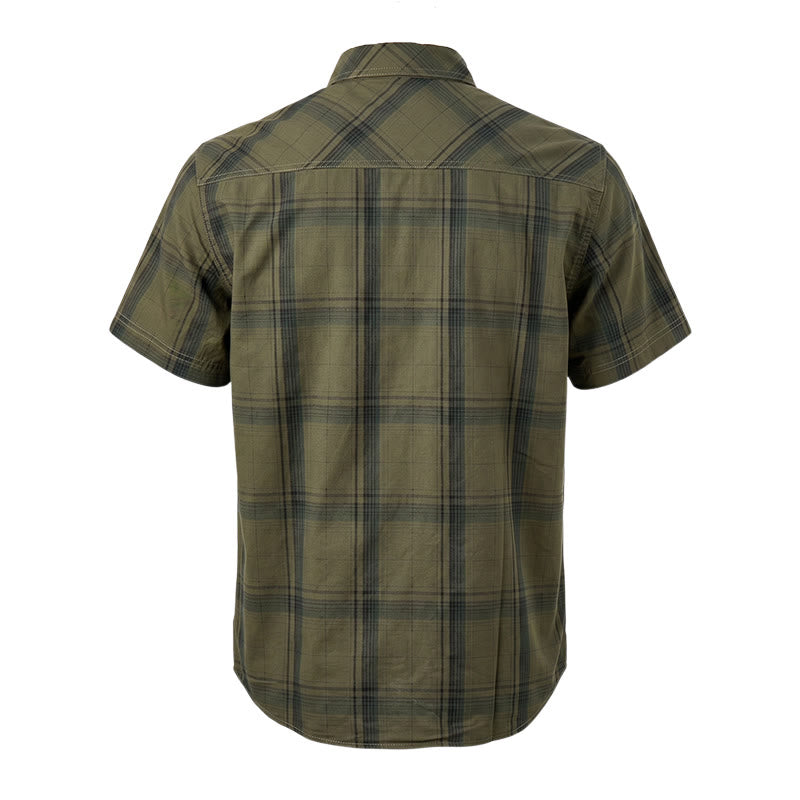 Camicia da uomo vintage a quadri con tasche a patta sul petto - image 12
