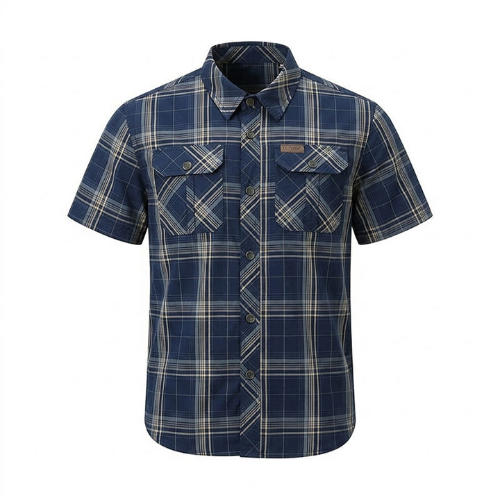 Camicia da uomo vintage a quadri con tasche a patta sul petto - image 13