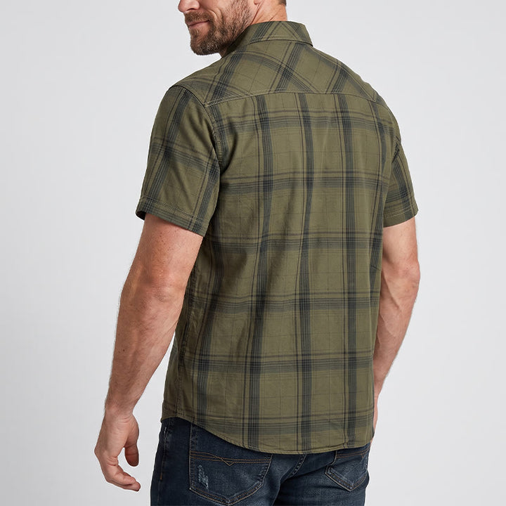 Camicia da uomo vintage a quadri con tasche a patta sul petto - image 2