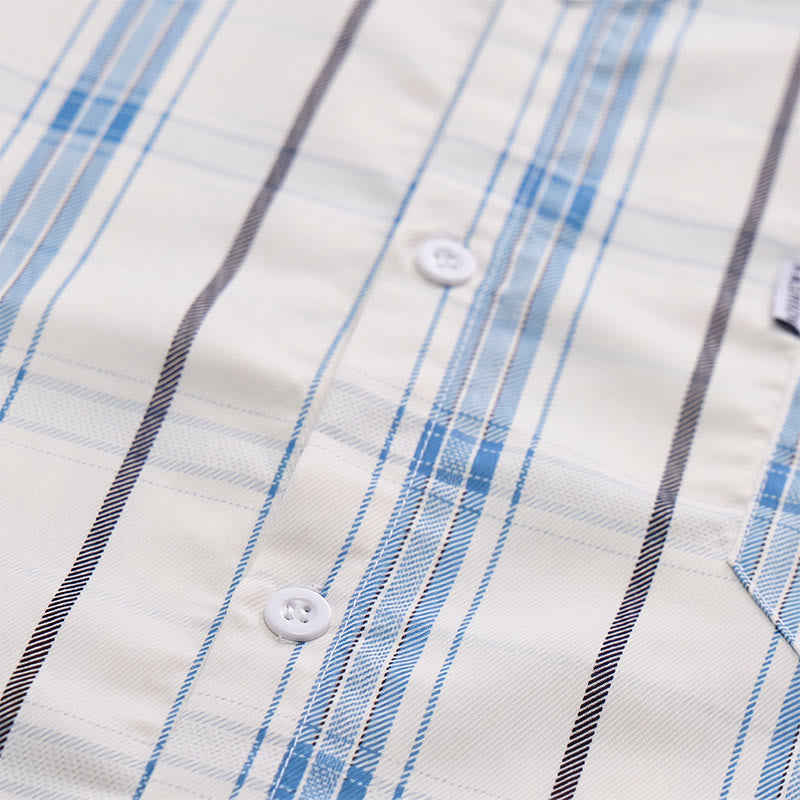 Camicia classica a righe color crema, ideale per l'ufficio. - image 8