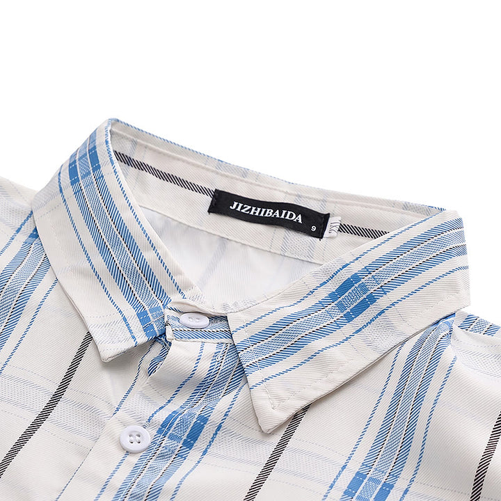 Camicia classica a righe color crema, ideale per l'ufficio. - image 6