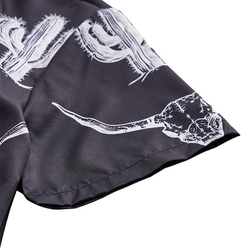 Maglietta con grafica "Bold Western Vibes" raffigurante cactus e longhorn. - image 8