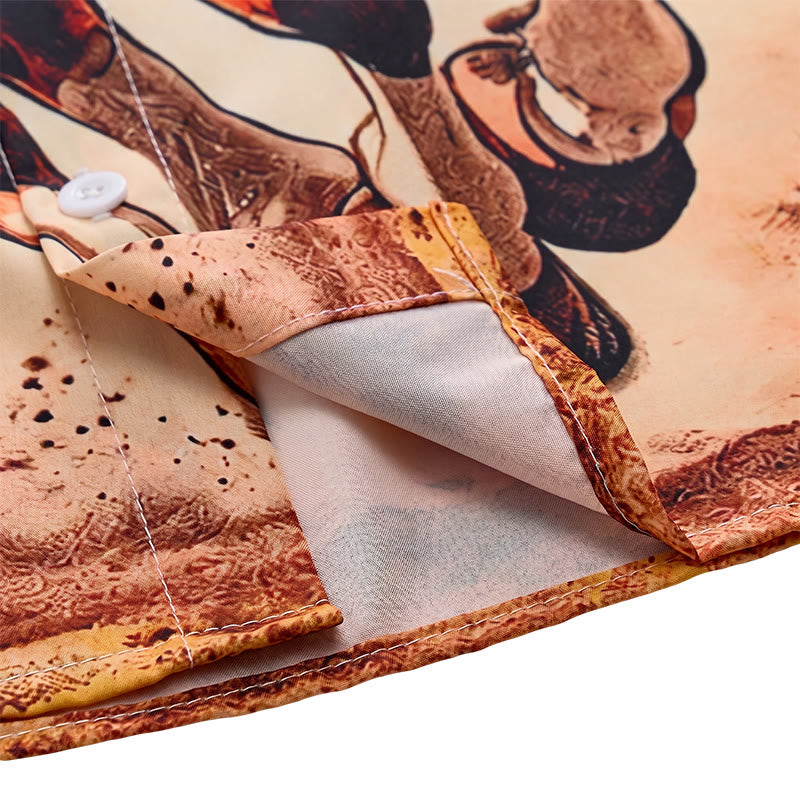 Camicia con stampa di cowboy al galoppo in stile western "Lone Rider" - image 6