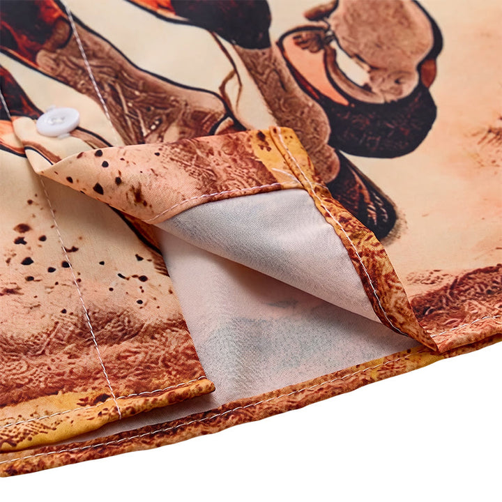 Camicia con stampa di cowboy al galoppo in stile western "Lone Rider" - image 6