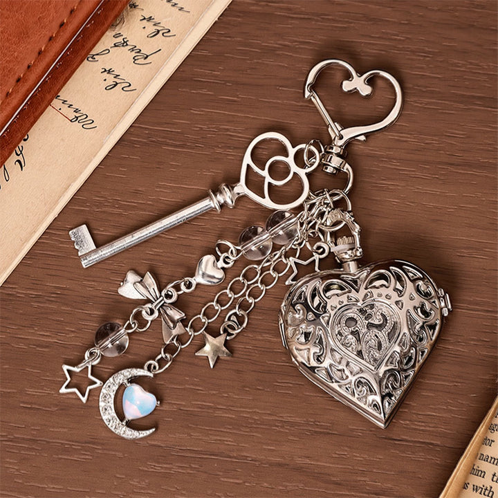 Orologio da tasca cavo con ciondoli, ornamento decorativo alla moda, stile coquette - Stile n. 1 - image 0