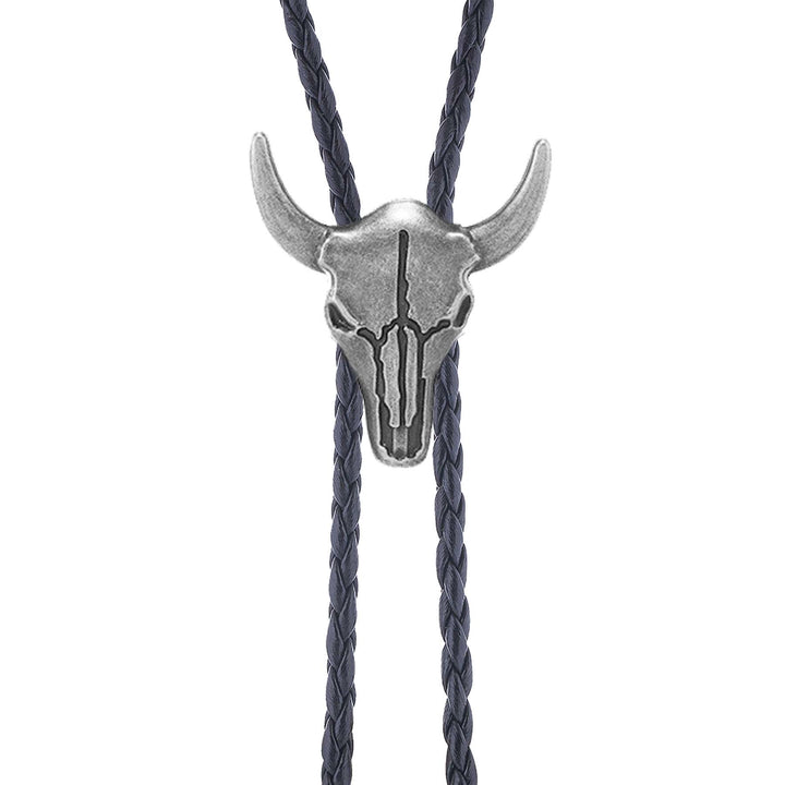 Bolo da cowboy vintage con teschio di toro in bronzo - image 6