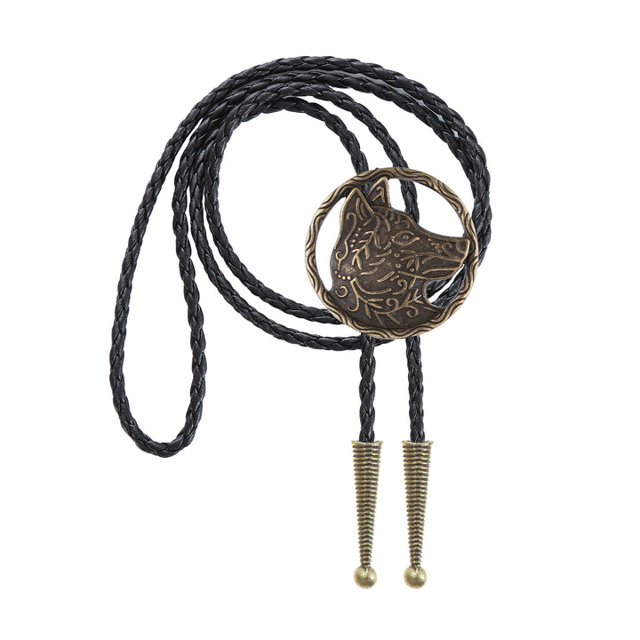 Bolo vintage in oro antico con testa di lupo cava - image 16