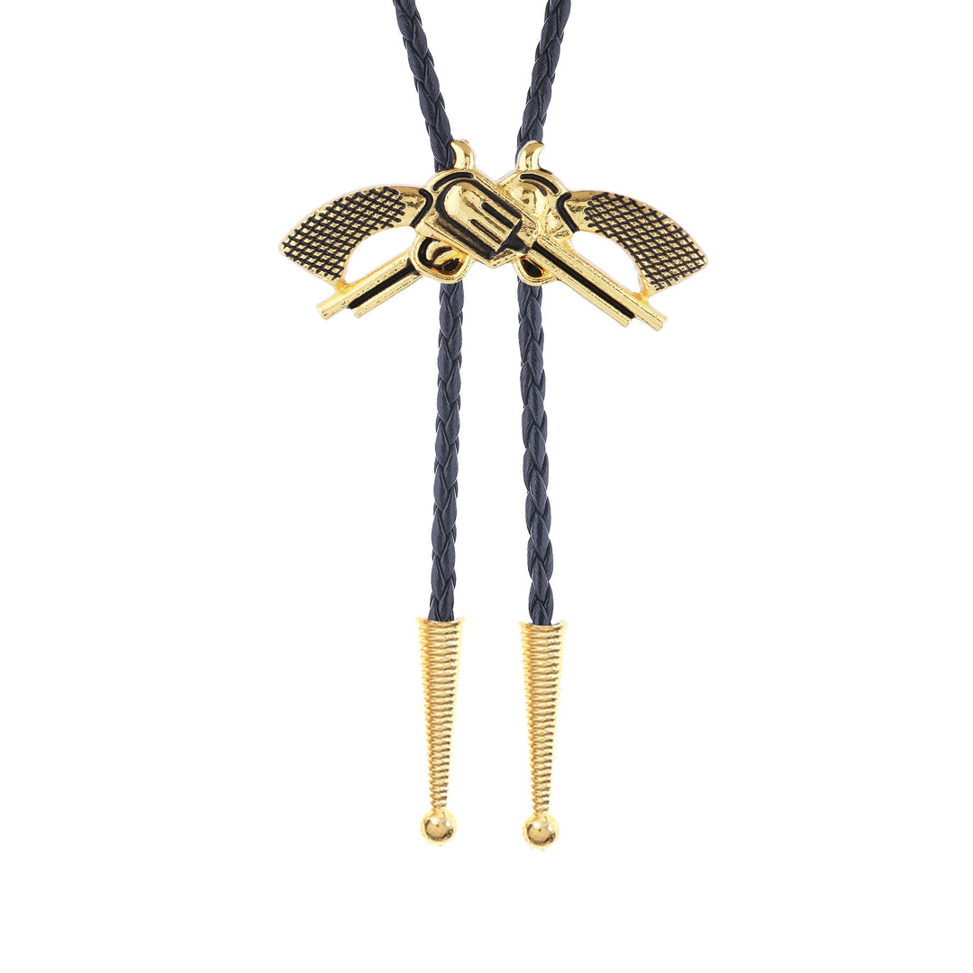 Cravatta western retrò con pistola incrociata - image 4